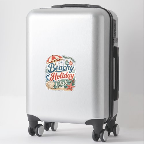Beachy Holiday Club Retro Coastal Christmas Sticker