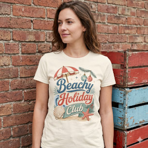 Beachy Holiday Club Retro Coastal Christmas T-Shirt