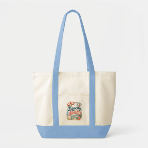 Beachy Holiday Club Retro Coastal Christmas Tote Bag