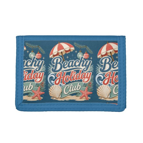 Beachy Holiday Club Retro Coastal Christmas Trifold Wallet