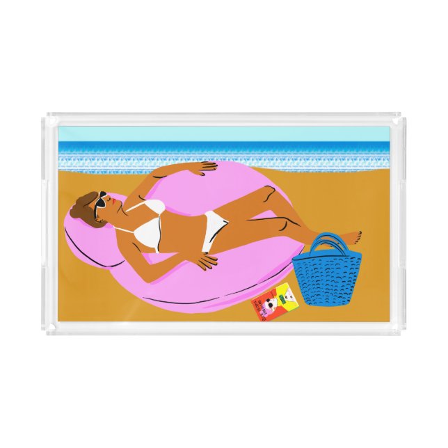 Beachy Keen - Pink Acrylic Tray (Front)