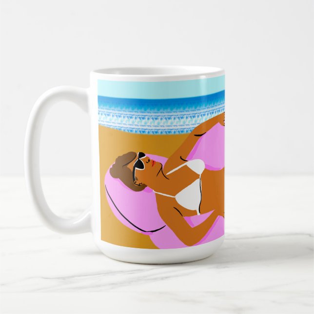 Beachy Keen - Pink Coffee Mug (Left)