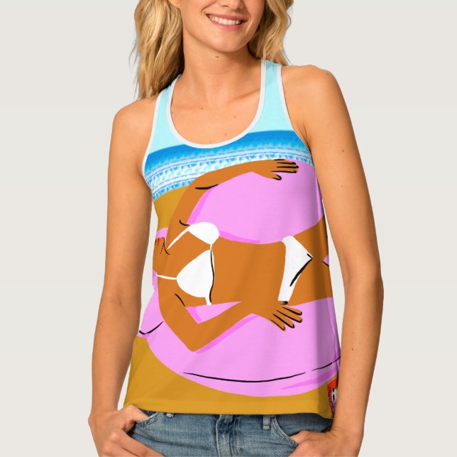 Beachy Keen - Pink Tank Top (Front)