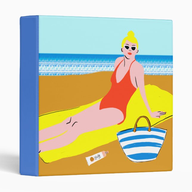 Beachy Keen - Yellow 3 Ring Binder (Front/Spine)