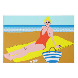 Beachy Keen - Yellow Faux Canvas Print