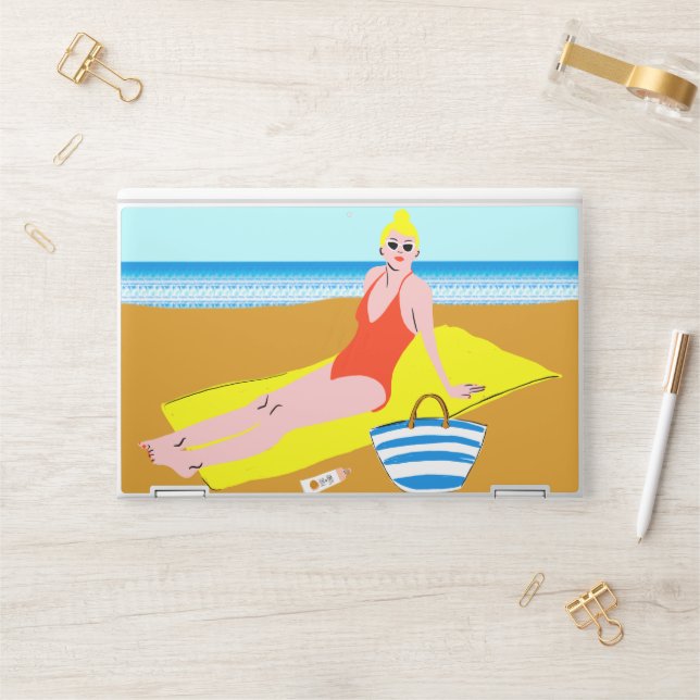 Beachy Keen - Yellow HP Laptop Skin (Desk)