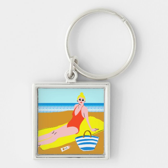 Beachy Keen - Yellow Keychain (Front)