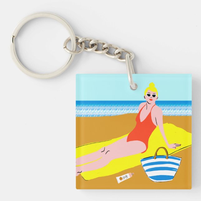 Beachy Keen - Yellow Keychain (Front)