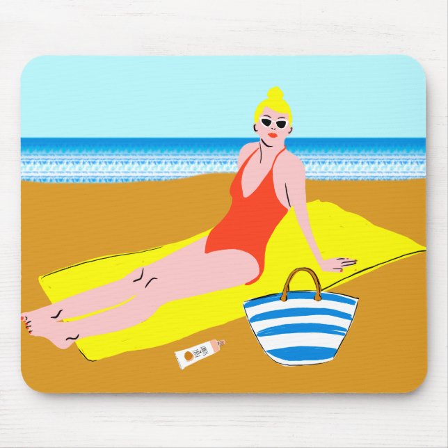 Beachy Keen - Yellow Mouse Pad (Front)