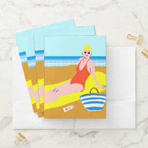 Beachy Keen - Yellow Pocket Folder