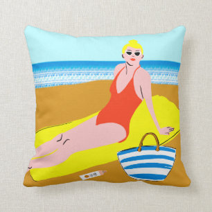 Beachy Keen - Yellow Throw Pillow