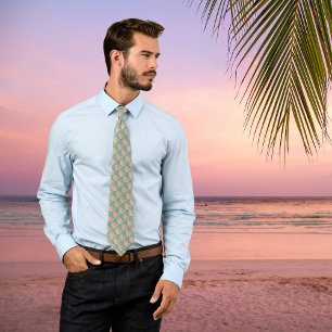 Beachy Monogram Nautilus Tote with Stylish Stripes Neck Tie