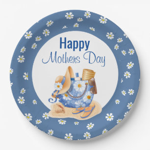 Beachy Mothers Day Paper Plates