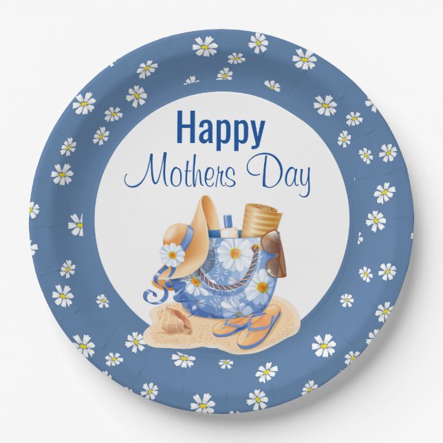 Beachy Mothers Day Paper Plates (Front)