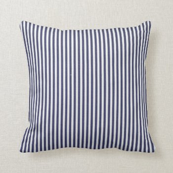 Beachy Prep Blue & White Stripe Pillow Decor by Botuqueandco at Zazzle
