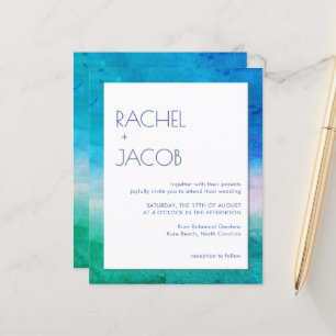 Beachy Retro Type Summer Wedding Invitation