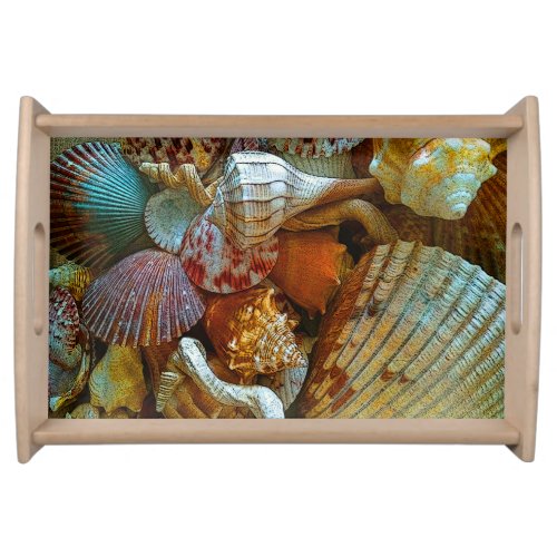 Beachy Seashells Serving Tray