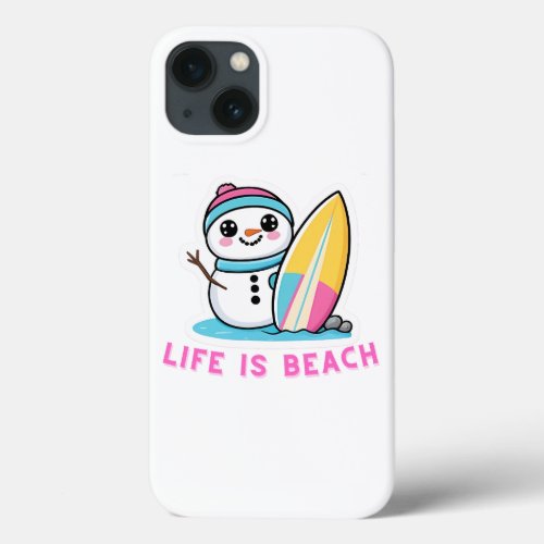 Beachy Snowman Vibes iPhone 13 Case