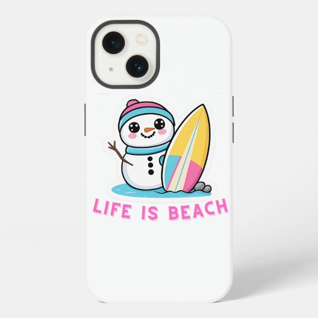 Beachy Snowman Vibes Iphone Case (Back)