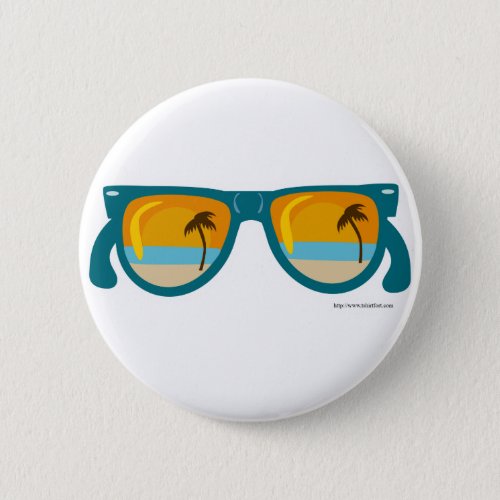 Beachy Sunglasses Pinback Button