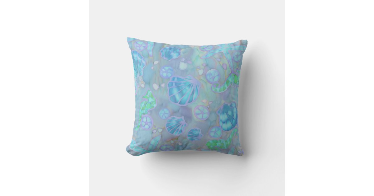 Beachy Theme Throw Pillow 20"x20" | Zazzle