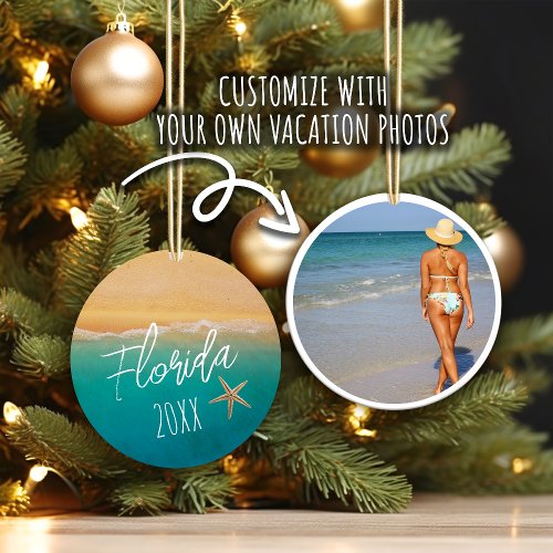 Beachy Travel Photo Ornament