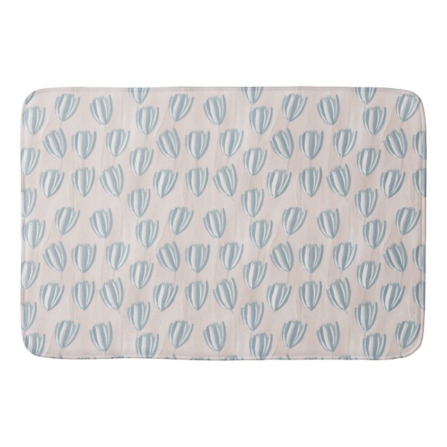 Beachy Tulips Floral Bath Mat (Front)