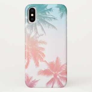 Beachy Vintage Sunset Palm Trees iPhone X Case