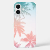 Beachy Vintage Sunset Palm Trees