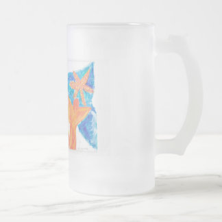 Beachy Waves Angels Frosted Glass Beer Mug
