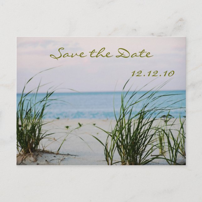 Beachy Wedding Announcement Postcard (Front)