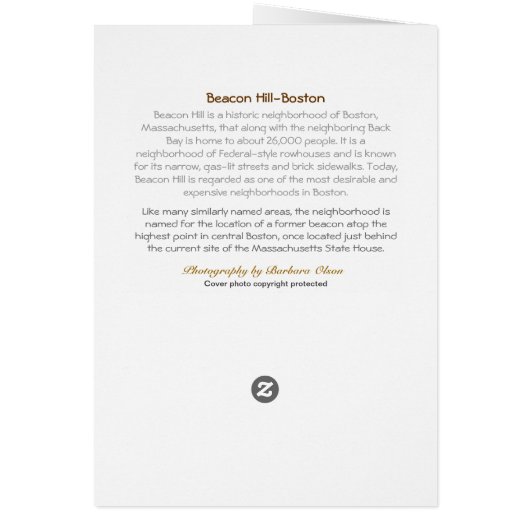 Beacon Hill: Boston MA (Back)