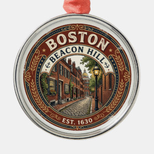 Beacon Hill Massachusetts Metal Ornament