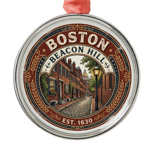 Beacon Hill Massachusetts Metal Ornament