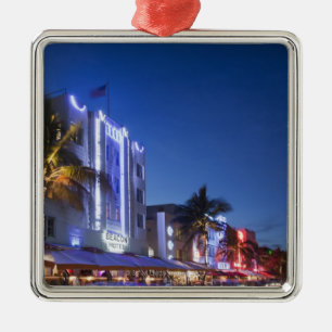 Beacon Hotel, Ocean Drive, South Miami Beach, Flor Metal Ornament