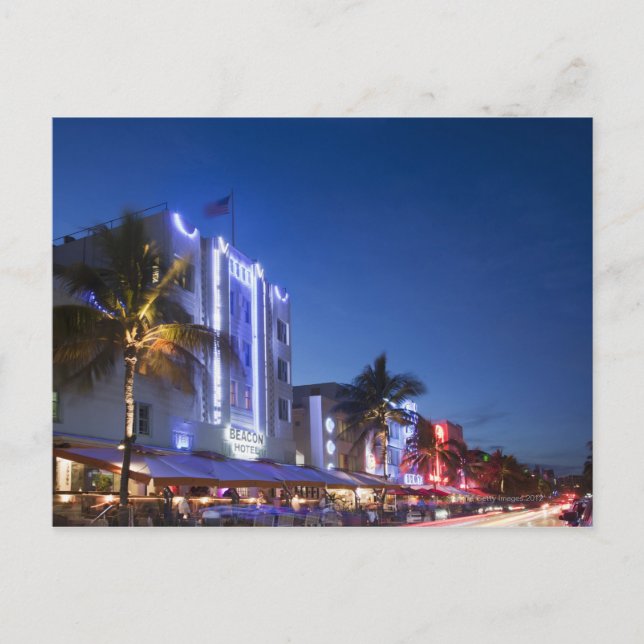 Beacon Hotel, Ocean Drive, South Miami Beach, Flor Postcard (Front)