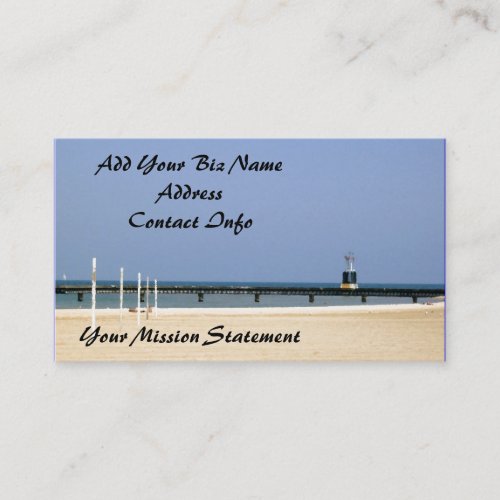 Beacon Light on Lake Michigan Shores Business Card