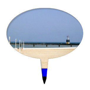 Beacon Light on Lake Michigan Shores Cake Topper