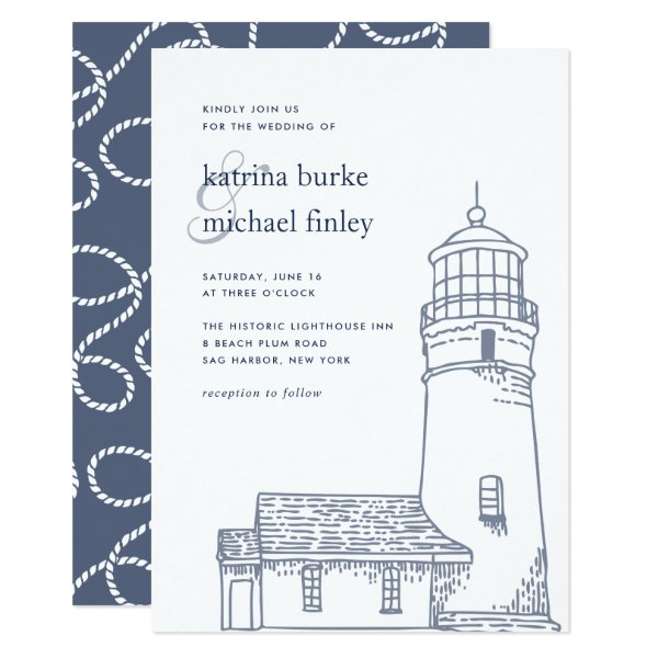 256749718267075409 Beacon | Nautical Lighthouse Wedding Invitation