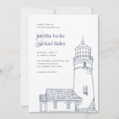 Beacon | Nautical Lighthouse Wedding Invitation (Front)