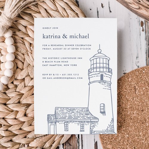 Beacon  Nautical Rehearsal Dinner Invitation