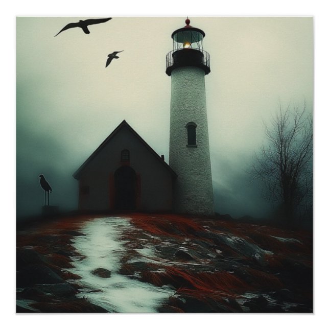 "Beacon of Solitude in Mist" Poster (Front)