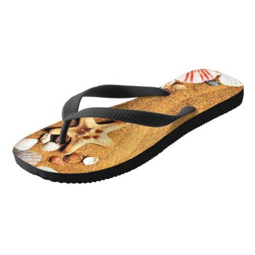 Beacy Flip Flops with Beach Image