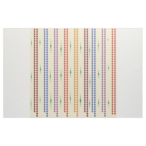 Bead curtain look cream with mixed line colors fabric