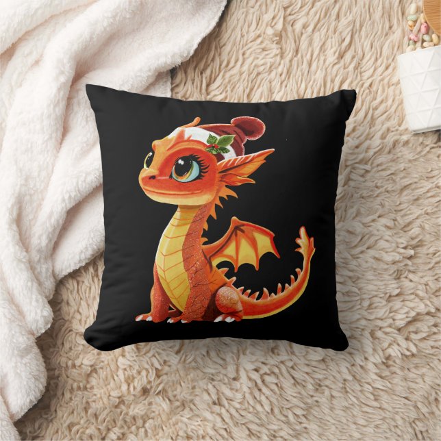 Bead Dragon Christmas  Throw Pillow (Blanket)