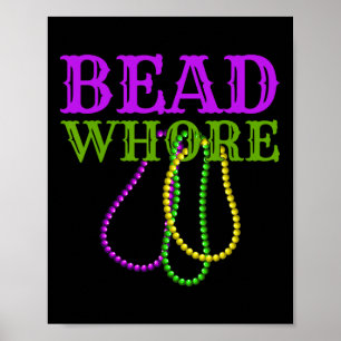 Bead Funny Adult Humor Mardi Gras Carnival Costume Poster