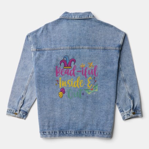 Bead_iful Inside and Out Funny Mardi Gras Gift  Ba Denim Jacket