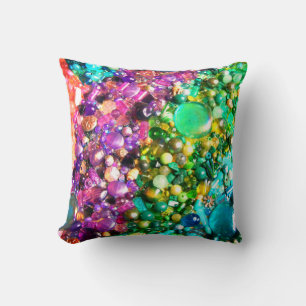 Bead mosaic throw pillow