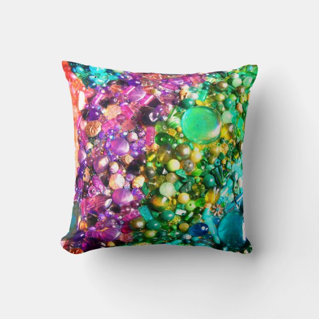 Bead mosaic throw pillow (Front)