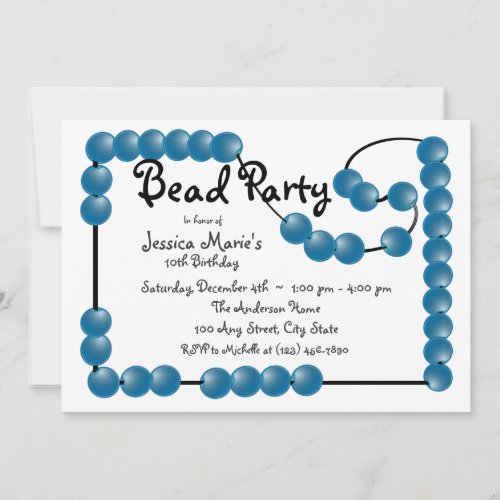 Bead Party Custom Invitations